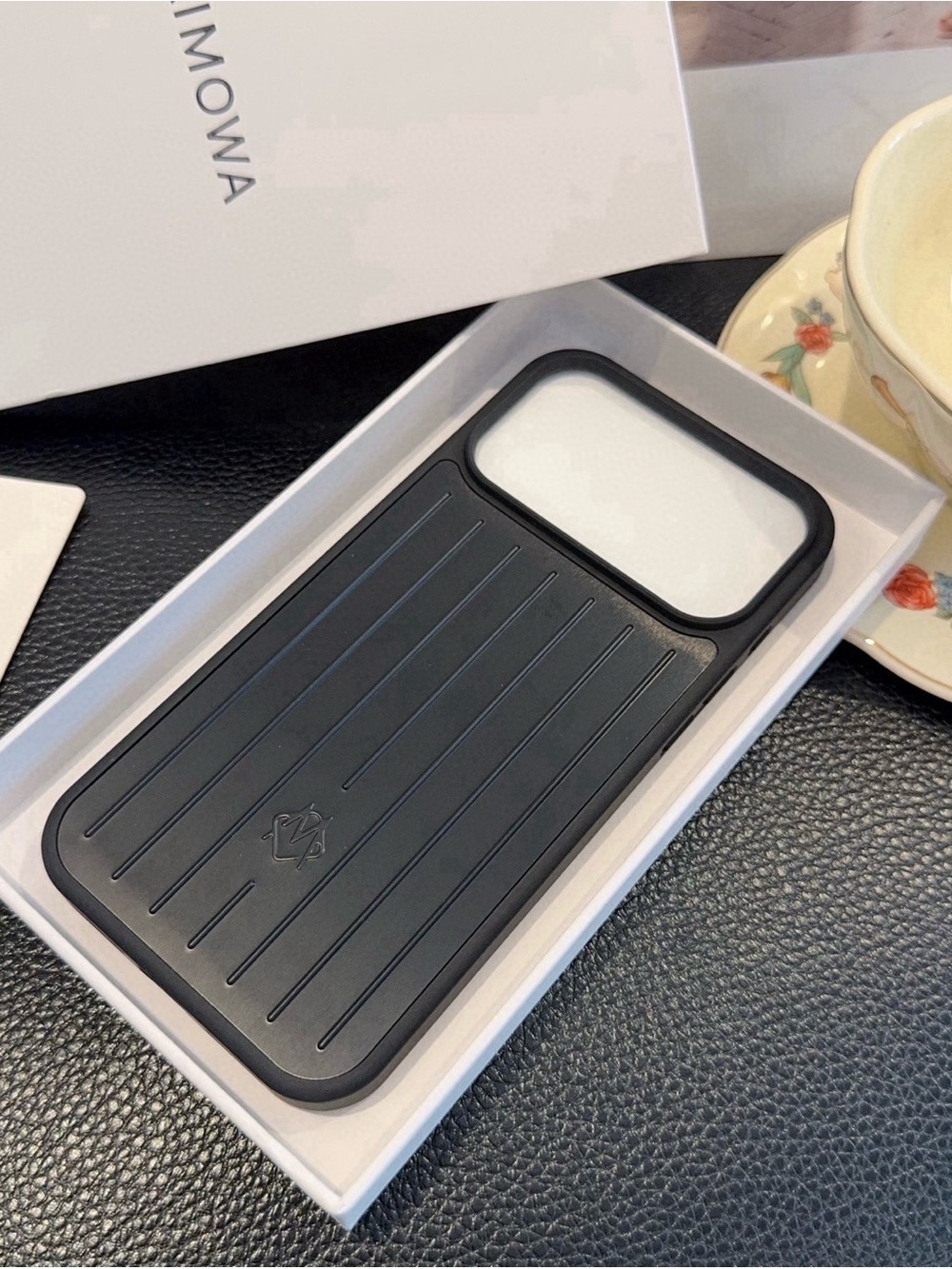 RIMOWA Black Phone Case with White Camera Accent iPhone 17 pro max